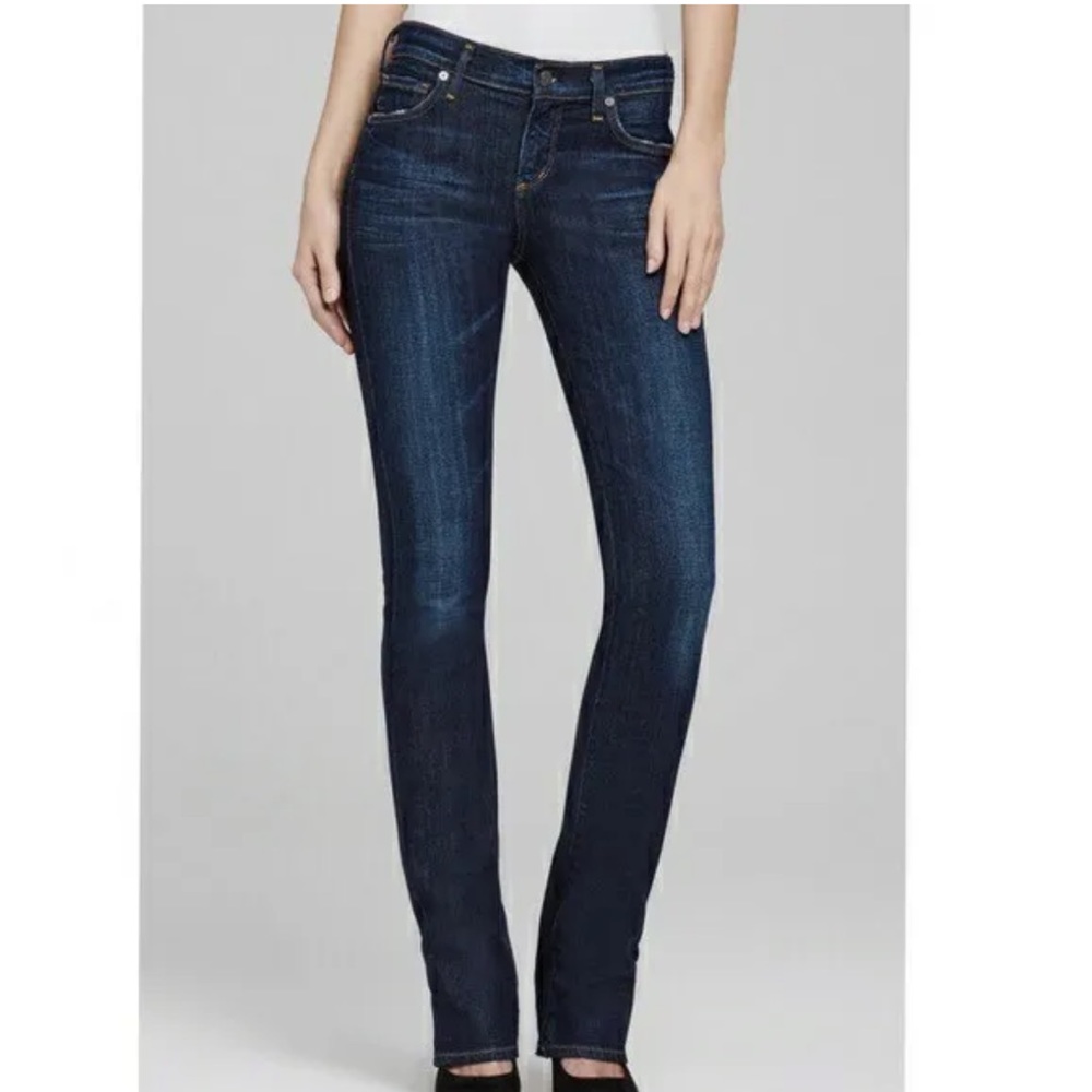Citizens of Humanity Elson Straight Leg Mid Rise Jean - EXCELLENT- dk blue - 27